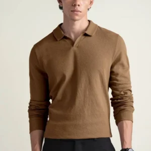 Textured Brown Polo.